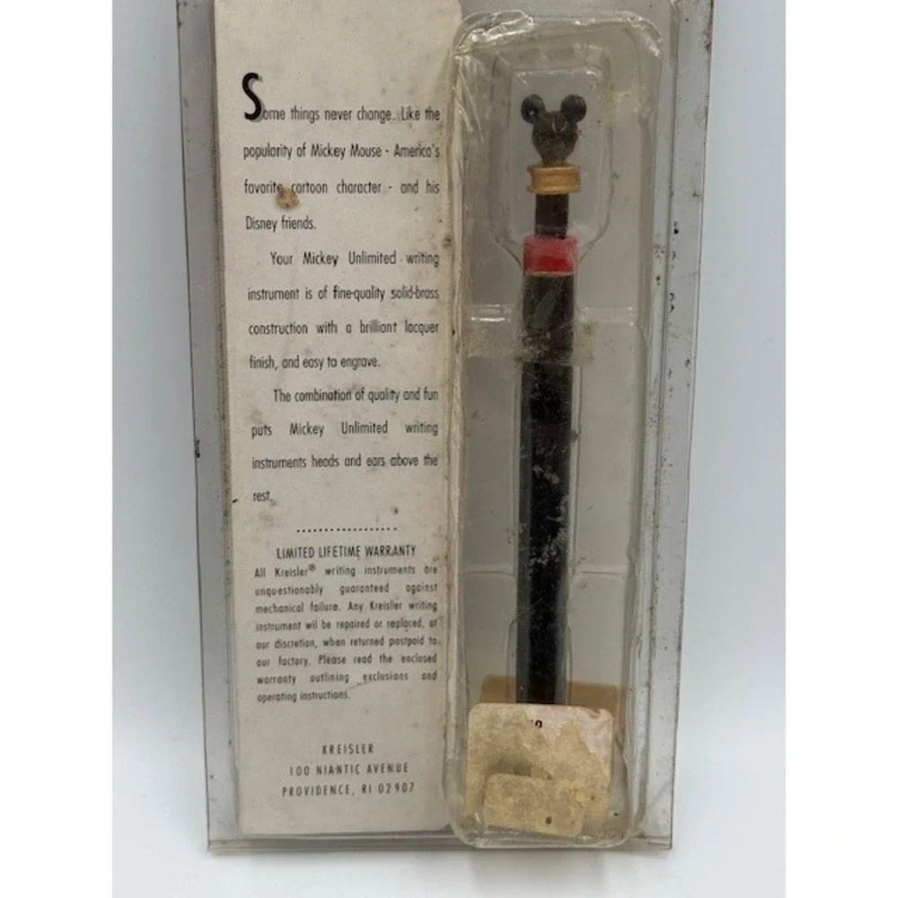 Mickey Unlimited Kreisler Ballpoint Pen Vintage Mickey Mouse Brass‎ Black Ink